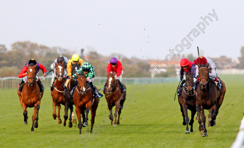 Aljezeera-0003 
 ALJEZEERA (right, Frankie Dettori) wins The British Stallion Studs EBF Beckford Stakes Yarmouth 16 Oct 2017 - Pic Steven Cargill / Racingfotos.com