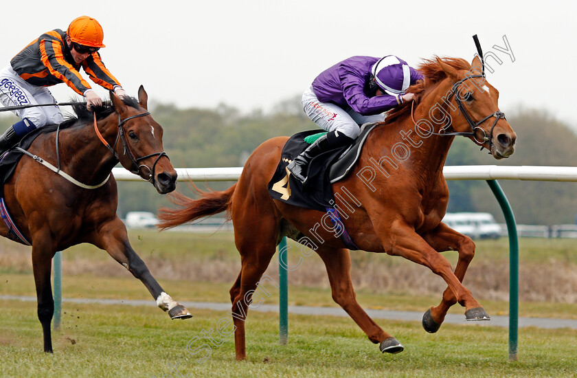 Sir-Rumi-0005 
 SIR RUMI (Rossa Ryan) beats KING OF CLUBS (left) in The Racing TV Profits Returned To Racing Novice Stakes
Nottingham 27 Apr 2021 - Pic Steven Cargill / Racingfotos.com