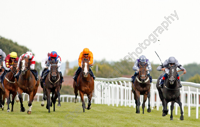 Devils-Roc-0001 
 DEVILS ROC (right, Gabriele Malune) wins The Signs Express Fillies Handicap
Bath 18 Jul 2020 - Pic Steven Cargill / Racingfotos.com