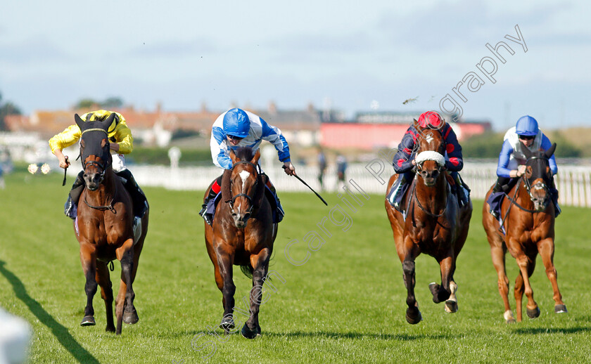 Ropey-Guest-0002 
 ROPEY GUEST (2nd left, Tom Queally) beats AJYAALL (left) in The Sky Sports Racing Sky 415 Handicap
Yarmouth 15 Sep 2021 - Pic Steven Cargill / Racingfotos.com