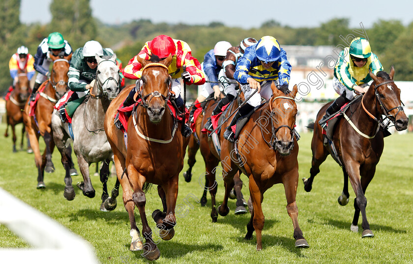 Knight-Crusader-0002 
 KNIGHT CRUSDADER (left, Liam Jones) beats MACHINE LEARNER (centre) in The Sequel Handicap
Sandown 5 Jul 2019 - Pic Steven Cargill / Racingfotos.com