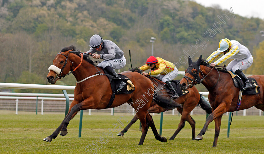 Fighter-Pilot-0003 
 FIGHTER PILOT (Daniel Tudhope) beats NIGHT ON EARTH (right) in The Bet At racingtv.com Handicap
Nottingham 27 Apr 2021 - Pic Steven Cargill / Racingfotos.com