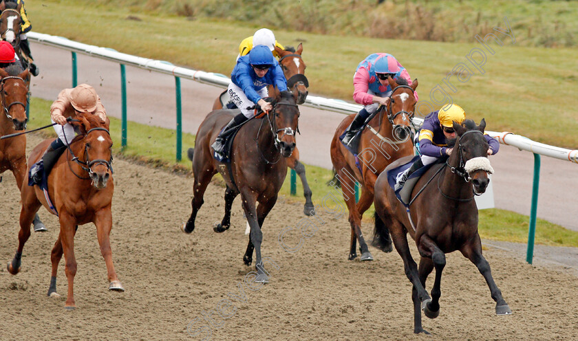 Dancing-Brave-Bear-0003 
 DANCING BRAVE BEAR (Stevie Donohoe) beats COSMIC LOVE (left) in The 32Red Casino EBF Fillies Novice Stakes Lingfield 20 Dec 2017 - Pic Steven Cargill / Racingfotos.com