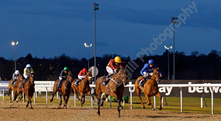 Sea-The-Shells-0003 
 SEA THE SHELLS (Franny Norton) beats ECHO POINT (right) in The Get Your Ladbrokes Daily Odds Boost Novice Stakes
Wolverhampton 12 Mar 2021 - Pic Steven Cargill / Racingfotos.com