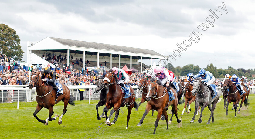 Excellent-Times-0001 
 EXCELLENT TIMES (Phil Dennis) beats CHALEUR (centre) and AGINCOURT (2nd right) in The British Stallion Studs EBF Fillies Stakes
York 22 Aug 2019 - Pic Steven Cargill / Racingfotos.com