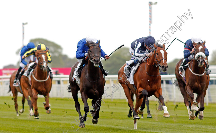 Hamada-0003 
 HAMADA (2nd left, William Buick) beats CROWNED EAGLE (2nd right) and CONTANGO (right) in The Sky Bet First Race Special Jorvik Handicap York 16 May 2018 - Pic Steven Cargill / Racingfotos.com