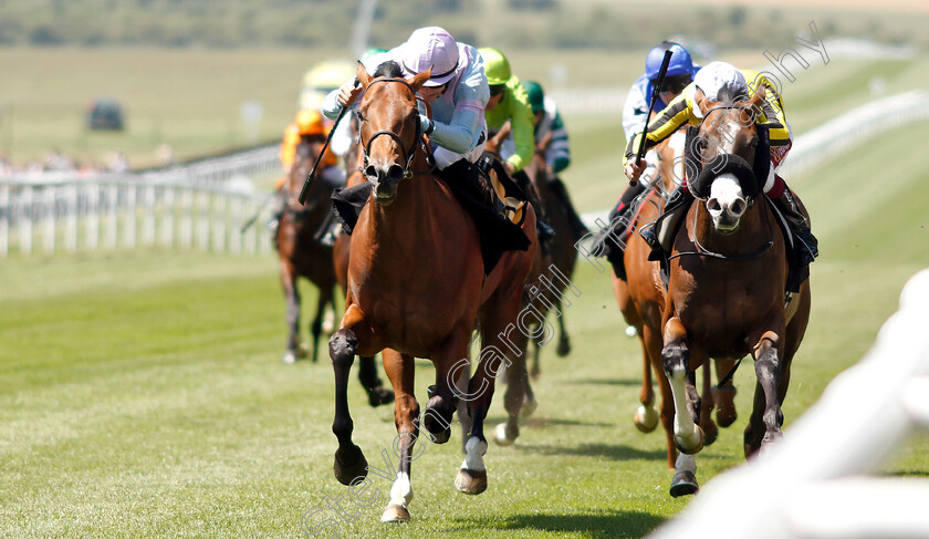 Tomfre-0003 
 TOMFRE (left, Harry Bentley) beats FLASH HENRY (right) in The Black Type Accountancy Novice Auction Stakes
Newmarket 27 Jun 2019 - Pic Steven Cargill / Racingfotos.com