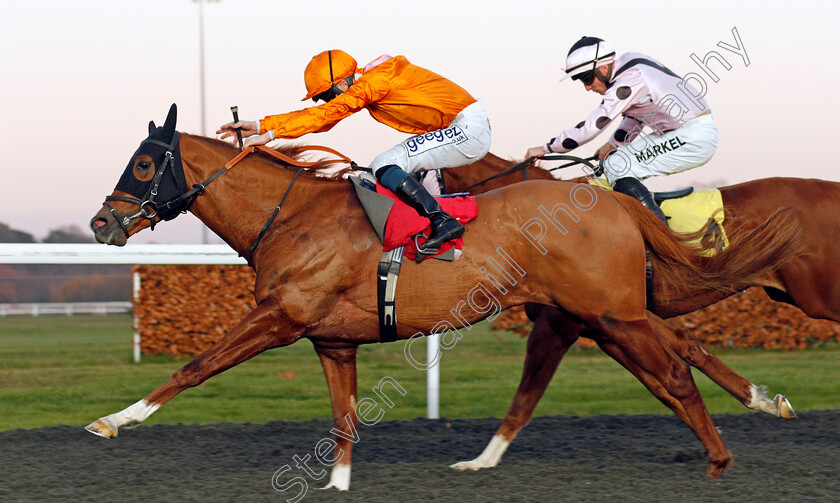 Rajman-0003 
 RAJMAN (David Probert) wins The All Weather Racing Information At sandform.co.uk Handicap
Kempton 4 Dec 2019 - Pic Steven Cargill / Racingfotos.com