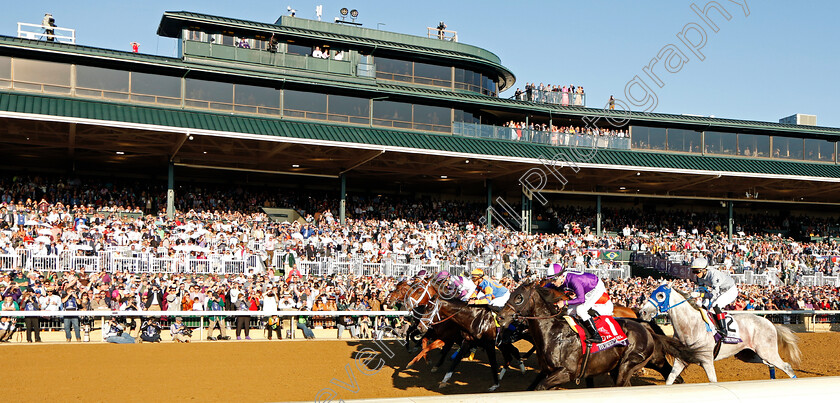 Forte-0007 
 FORTE (blue, Irad Ortiz) breaks with the field on his way to winning The Breeders' Cup Juvenile
Breeders Cup Meeting, Keeneland USA, 4 Nov 2022 - Pic Steven Cargill / Racingfotos.com