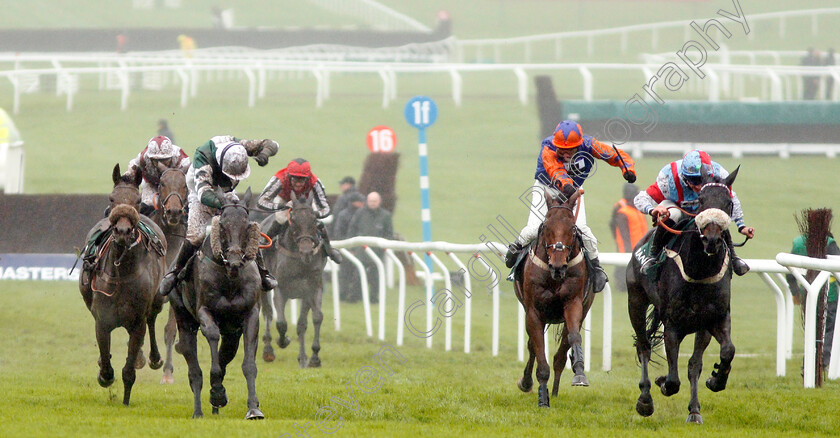 Saint-Calvados-0001 
 SAINT CALVADOS (right, Gavin Sheehan) wins The Randox Health Handicap Chase
Cheltenham 26 Oct 2019 - Pic Steven Cargill / Racingfotos.com