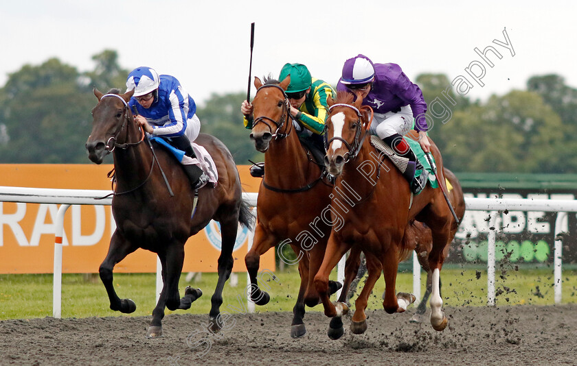 The-Terminus-0004 
 THE TERMINUS (left, Richard Kingscote) beats MYSTICAL ELEGANCE (right) and EIGHTH AVENUE (centre) in The Unibet Zero% Mission Maiden Fillies Stakes
Kempton 12 Jun 2024 - Pic Steven Cargill / Racingfotos.com