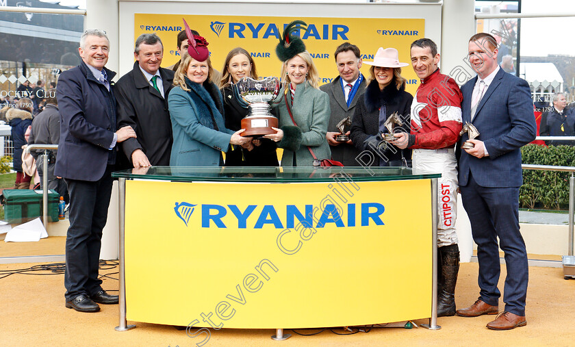 Balko-Des-Flos-0007 
 Presentation to Michael O'Leary and family, Henry de Bromhead and Davy Russell for The Ryanair Chase won by BALKO DES FLOS Cheltenham 15 Mar 2018 - Pic Steven Cargill / Racingfotos.com