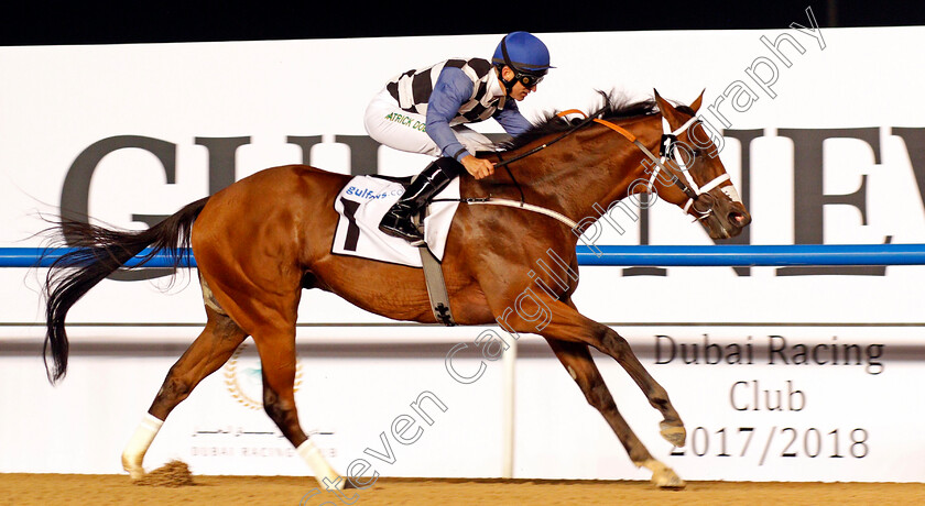 My-Catch-0006 
 MY CATCH (Pat Dobbs) wins The Al Shindagha Sprint Meydan 8 Feb 2018 - Pic Steven Cargill / Racingfotos.com