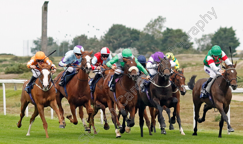 Ashariba-0004 
 ASHARIBA (2nd left, Jamie Spencer) beats SHARONA (left) and PROMETEO (centre) in The Eastern Power Systems Restricted Maiden Stakes
Yarmouth 19 Sep 2023 - Pic Steven Cargill / Racingfotos.com