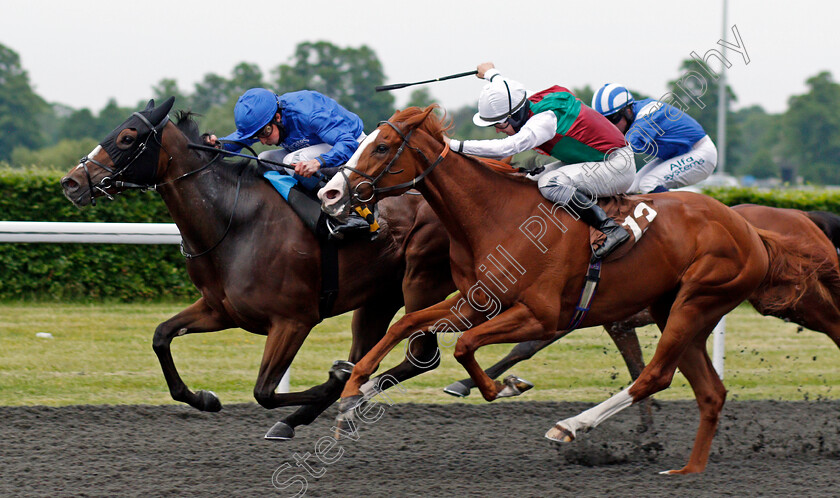 Renaissance-Rose-0002 
 RENAISSANCE ROSE (William Buick) beats VELVET AND STEEL (right) in The Try Our New Price Boosts At Unibet Fillies Handicap
Kempton 2 Jun 2021 - Pic Steven Cargill / Racingfotos.com