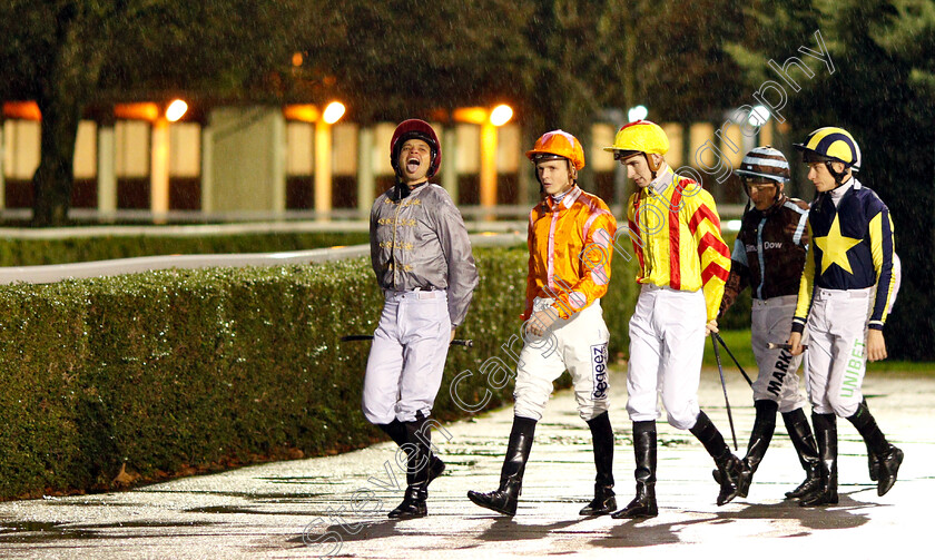 Jockeys 
 Jockeys walk to the parade ring
L to R; SEAN LEVEY, DAVID PROBERT, HECTOR CROUCH, TOM MARQUAND and LUKE MORRIS
Kempton 5 Dec 2018 - Pic Steven Cargill / Racingfotos.com