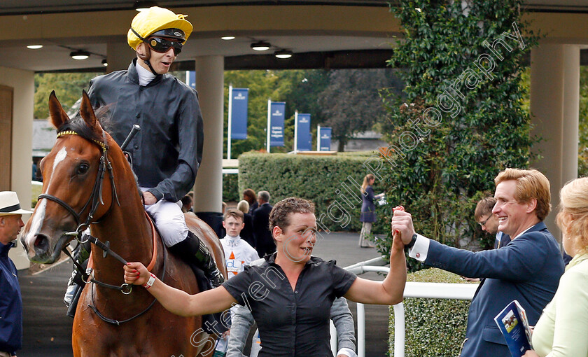 Swindler-0007 
 SWINDLER (Louis Steward) with trainer Ed Walker after The Fever-Tree Handicap
Ascot 7 Sep 2019 - Pic Steven Cargill / Racingfotos.com