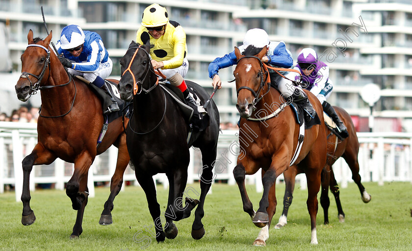 Owney-Madden-0002 
 OWNEY MADDEN (right, Jason Watson) beats WRITTEN BROADCAST (centre) and FOX DUTY FREE (left) in The bet365 EBF Novice Stakes
Newbury 20 Jul 2019 - Pic Steven Cargill / Racingfotos.com