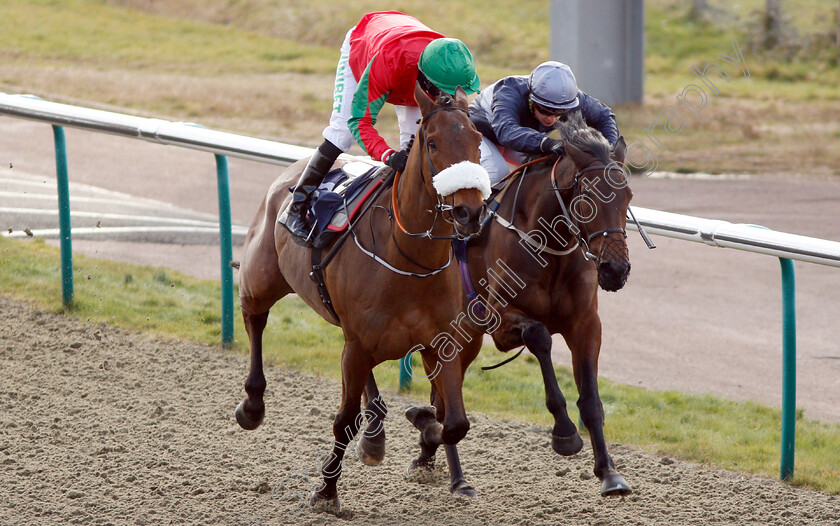 Endlessly-0005 
 ENDLESSLY (left, Jamie Spencer) beats HIDDEN DEPTHS (right) in The Betway Live Casino Maiden Stakes
Lingfield 2 Feb 2019 - Pic Steven Cargill / Racingfotos.com