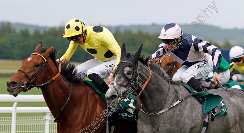 Lava-Stream-0002 
 LAVA STREAM (right, Daniel Tudhope) beats BOLSENA (left) in The Weatherbys British EBF Agnes Keyser Fillies Stakes
Goodwood 9 Jun 2024 - pic Steven Cargill / Racingfotos.com