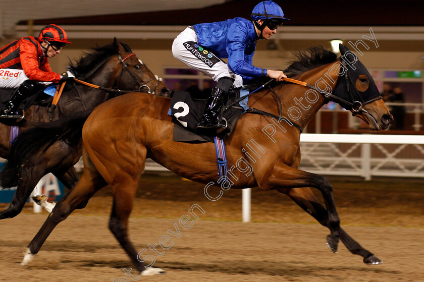 Beautiful-Memory-0006 
 BEAUTIFUL MEMORY (William Cox) wins The Eat Drink Celebrate At channelsestate.co.uk Novice Stakes Chelmsford 15 Feb 2018 - Pic Steven Cargill / Racingfotos.com