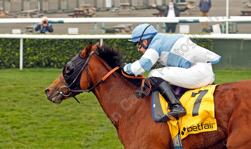 Chamade-0005 
 CHAMADE (Richard Kingscote) wins The Betfair Exchange British EBF Gillies Fillies Stakes
Doncaster 7 Nov 2020 - Pic Steven Cargill / Racingfotos.com