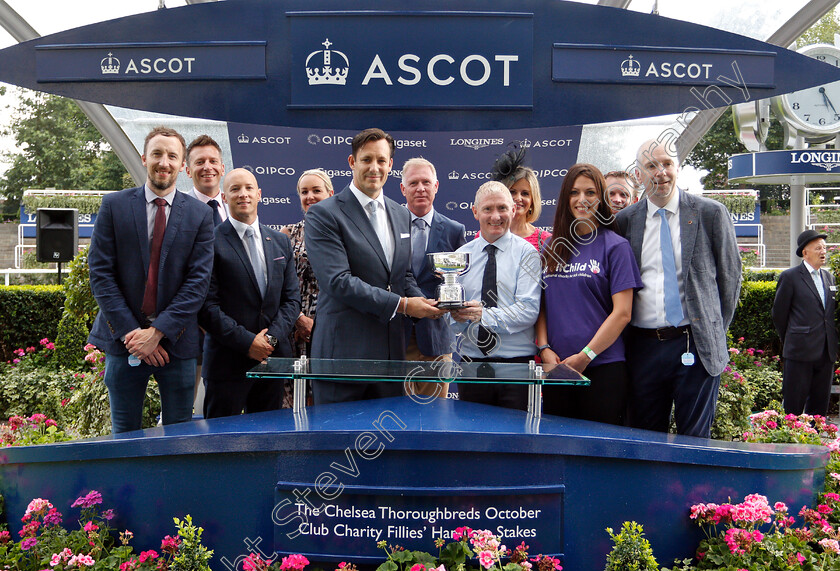 Procedure-0008 
 Presentation for The Chelsea Thoroughbreds October Club Charity Fillies Handicap
Ascot 27 Jul 2018 - Pic Steven Cargill / Racingfotos.com