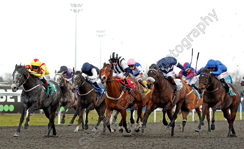 Tommy-Rock-0001 
 TOMMY ROCK (left, Adam Kirby) beats AUREUM (right) ENOUGH ALREADY (2nd right) and ROGUE TIDE (centre) in The Try Our New Price Boosts At Unibet Handicap
Kempton 16 Feb 2021 - Pic Steven Cargill / Racingfotos.com