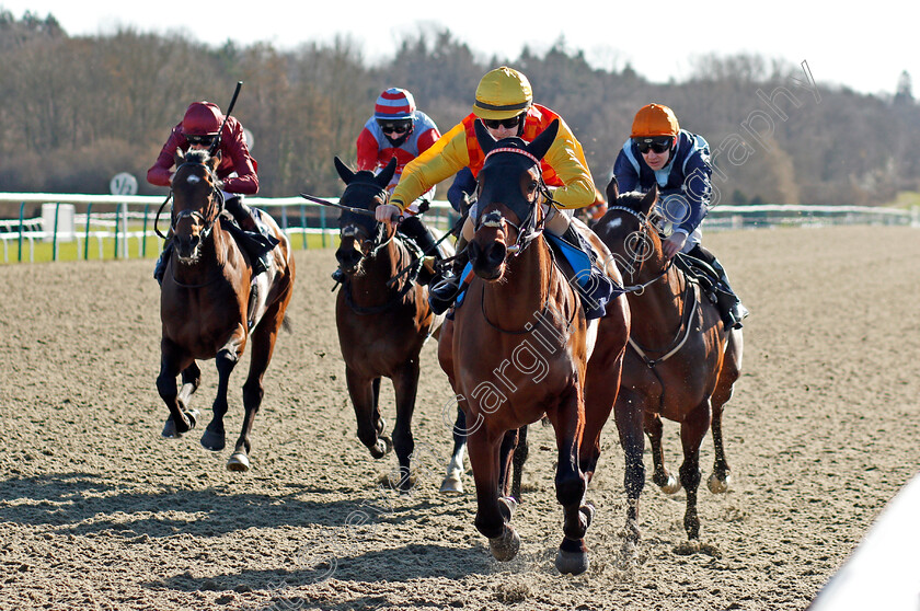 Nellie-Moon-0004 
 NELLIE MOON (Richard Kingscote) wins The Play Ladbrokes 5-A-Side On Football Novice Stakes
Lingfield 26 Feb 2021 - Pic Steven Cargill / Racingfotos.com