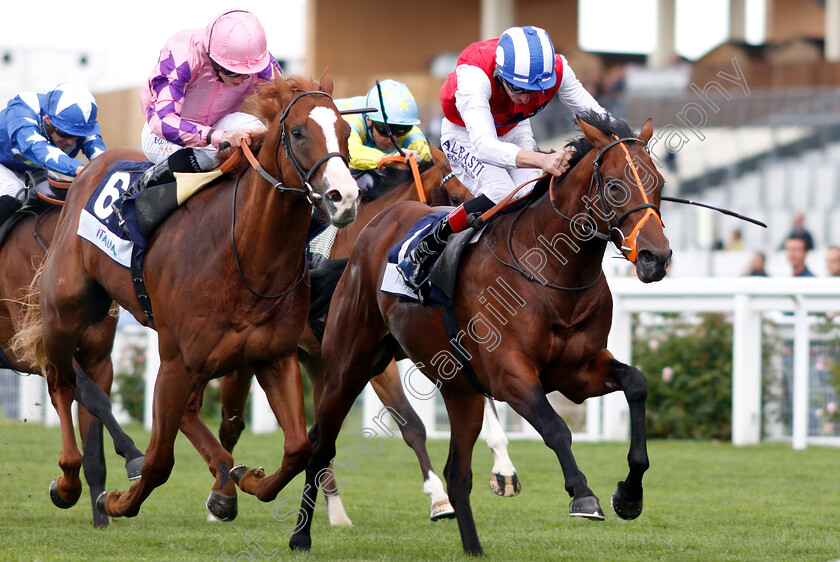 Cloak-And-Dagger-0003 
 CLOAK AND DAGGER (right, Adam Kirby) beats KAMIKAZE LORD (left) in The Italian Tourist Board British EBF Novice Auction Stakes
Ascot 7 Sep 2018 - Pic Steven Cargill / Racingfotos.com