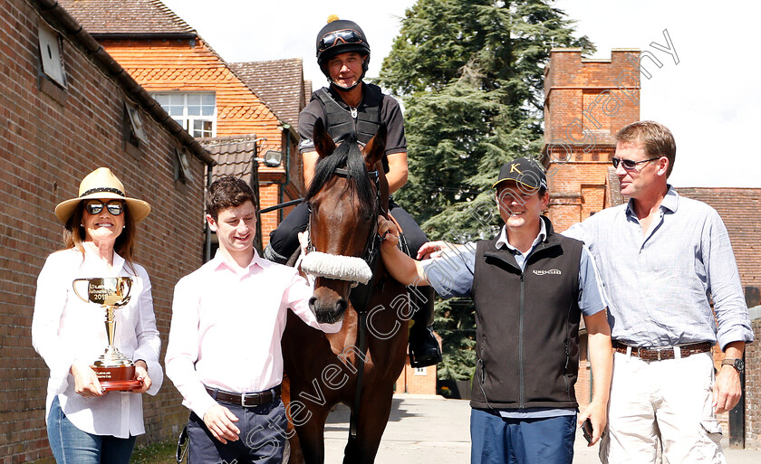 Count-Octave-0003 
 Amanda Elliott and the Melbourne Cup, with jockey Oisin Murphy, trainer Andrew Balding and owners racing manager David Redvers posing with horse COUNT OCTAVE
Andrew Balding commented: ‘Likely route will be Lonsdale Stakes or Ebor at York depending on where Sheikh Fahad would like to run with the former being the most likely. Long term aim though is the Lexus Melbourne Cup.’
Kingsclere 16 July 2018 - Pic Steven Cargill