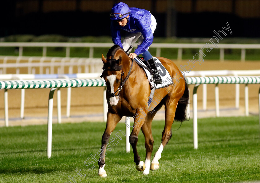 Mischief-Magic-0007 
 MISCHIEF MAGIC (William Buick) winner of The Dubai Sprint 
Meydan 2 Feb 2024 - Pic Steven Cargill / Racingfotos.com