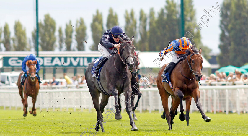 Grey-Man-0006 
 GREY MAN (M Grandin) beats MYTHOLOGY (right) in The Prix Francois Boutin
Deauville 13 Aug 2023 - Pic Steven Cargill / Racingfotos.com