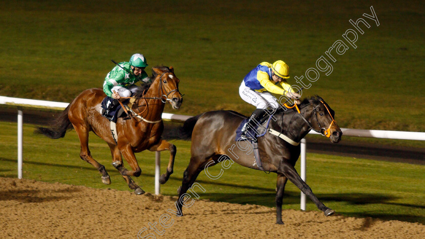 Blue-Medici-0002 
 BLUE MEDICI (Richard Kingscote) beats NATTY NIGHT (left) in The Betway Heed Your Hunch Handicap
Wolverhampton 26 Nov 2019 - Pic Steven Cargill / Racingfotos.com