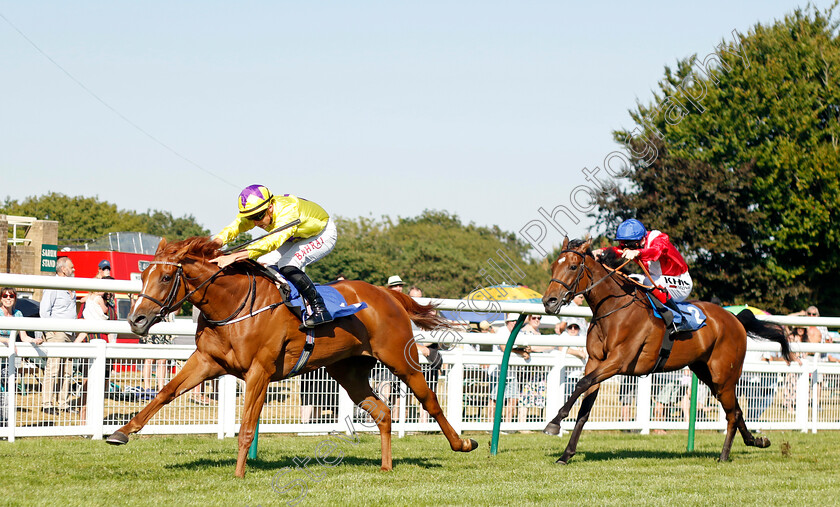 Sea-On-Time-0003 
 SEA ON TIME (Tom Marquand) beats PERIPATETIC in The British EBF Premier Fillies Handicap
Salisbury 11 Aug 2022 - Pic Steven Cargill / Racingfotos.com