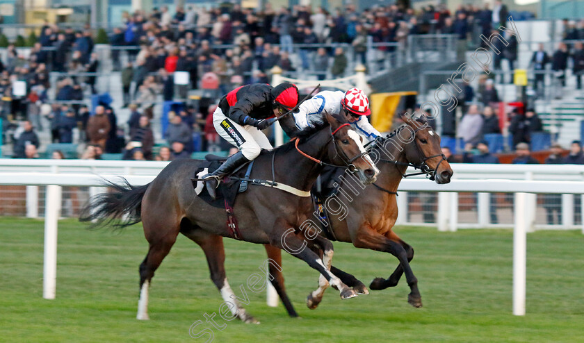 Kdeux-Saint-Fray-0003 
 KDEUX SAINT FRAY (right, Jonathan Burke) beats BLUES SINGER (left) in The Not Forgotten Open National Hunt Flat Race 
Ascot 22 Nov 2024 - Pic Steven Cargill / Racingfotos.com