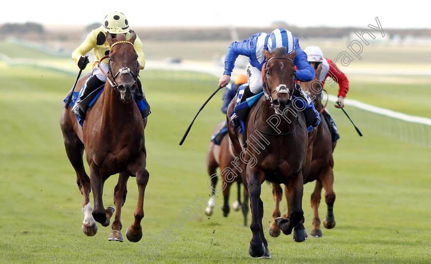 Mustashry-0004 
 MUSTASHRY (right, Jim Crowley) beats ZABEEL PRINCE (left) in The Shadwell Joel Stakes
Newmarket 28 Sep 2018 - Pic Steven Cargill / Racingfotos.com