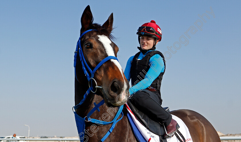 Deirdre-0008 
 DEIRDRE (Hollie Doyle) training for the Bahrain International Trophy
Rashid Equestrian & Horseracing Club, Bahrain, 19 Nov 2020 - Pic Steven Cargill / Racingfotos.com