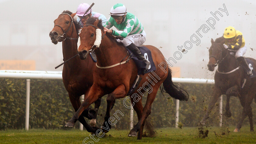 Tomfre-0003 
 TOMFRE (left, Rob Hornby) beats FIRMAMENT (centre) in The Best Odds On The Betfair Exchange Handicap
Doncaster 7 Nov 2020 - Pic Steven Cargill / Racingfotos.com