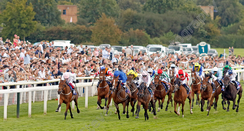 Absurde-0011 
 ABSURDE (Frankie Dettori) wins The Sky Bet Ebor
York 26 Aug 2023 - Pic Steven Cargill / Racingfotos.com