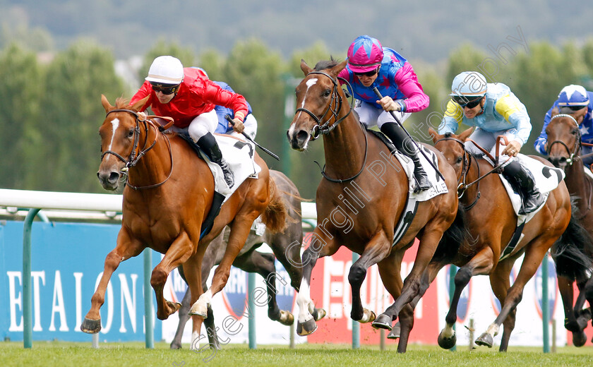 Dare-To-Dream-0006 
 DARE TO DREAM (centre, T Piccone) beats ORLHENA (left) in The Prix de la Reboursiere
Deauville 12 Aug 2023 - Pic Steven Cargill / Racingfotos.com