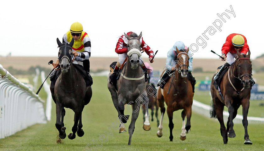 Nuble-0003 
 NUBLE (left, Stefano Cherchi) beats LETHAL TOUCH (centre) and FIRST DANCE (right) in The Follow @racingtv On Instagram Fillies Handicap
Newmarket 29 Jul 2022 - Pic Steven Cargill / Racingfotos.com