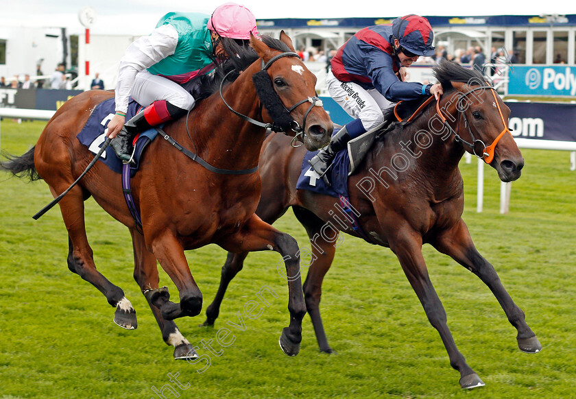 Westerland-0003 
 WESTERLAND (left, Frankie Dettori) beats REGIMENTED (right) in The Napoleons Casinos & Restaurants Nursery Doncaster 16 Sep 2017 - Pic Steven Cargill / Racingfotos.com