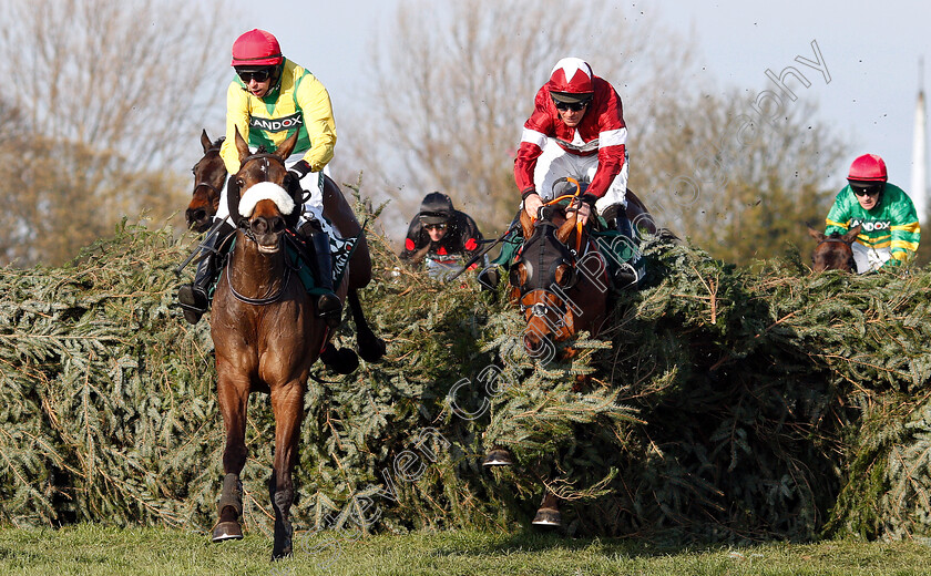 Tiger-Roll-0004 
 TIGER ROLL (centre, Davy Russell) beats MAGIC OF LIGHT (left) in The Randox Health Grand National 
Aintree 6 Apr 2019 - Pic Steven Cargill / Racingfotos.com