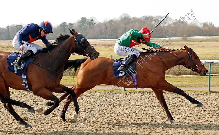 Grove-Ferry-0003 
 GROVE FERRY (Ryan Moore) beats INTUITIVE (left) in The Bombardier British Hopped Amber Beer Handicap
Lingfield 27 Feb 2021 - Pic Steven Cargill / Racingfotos.com