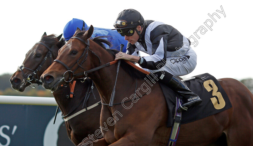 Indy-Moon-0004 
 INDY MOON (Kieran Shoemark) wins The Discover Newmarket Fillies Restricted Novice Stakes
Newmarket 20 Oct 2021 - Pic Steven Cargill / Racingfotos.com