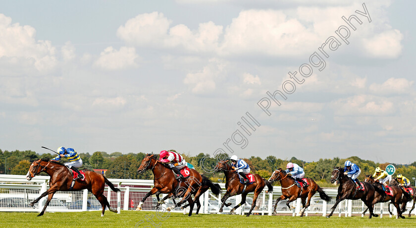 Rum-Runner-0001 
 RUM RUNNER (Sean Levey) beats ENZEMBLE (2nd left) HISTORY WRITER (3rd left) and EMARAATY (right) in The British Stallion Studs EBF Maiden Stakes Div1 Sandown 1 Sep 2017 - Pic Steven Cargill / Racingfotos.com