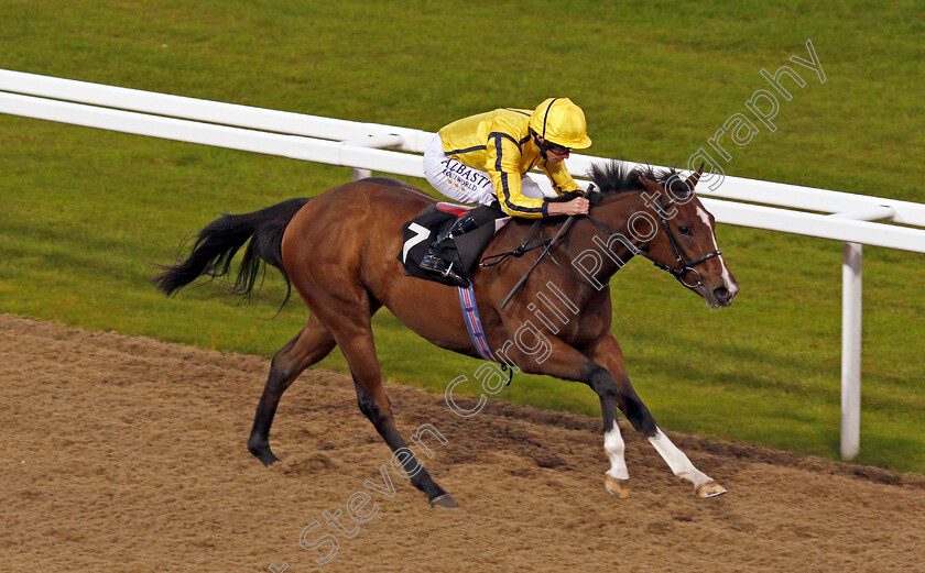 Pretty-Baby-0003 
 PRETTY BABY (Ryan Moore) wins The Bet totejackpot at betfred.com Fillies Novice Stakes Chelmsford 12 Oct 2017 - Pic Steven Cargill / Racingfotos.com