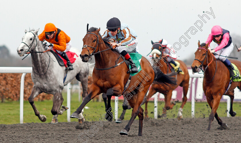 Cayirli-0004 
 CAYIRLI (Shane Kelly) wins The Betfred Watch Sky Sports In Our Shops Queen's Prize Handicap Kempton 7 Apr 2018 - Pic Steven Cargill / Racingfotos.com