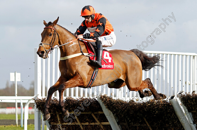 Mambonumberfive-0001 
 MAMBONUMBERFIVE (Ben Jones) wins The Ladbrokes Adonis Juvenile Hurdle
Kempton 22 Feb 2025 - Pic Steven Cargill / Racingfotos.com